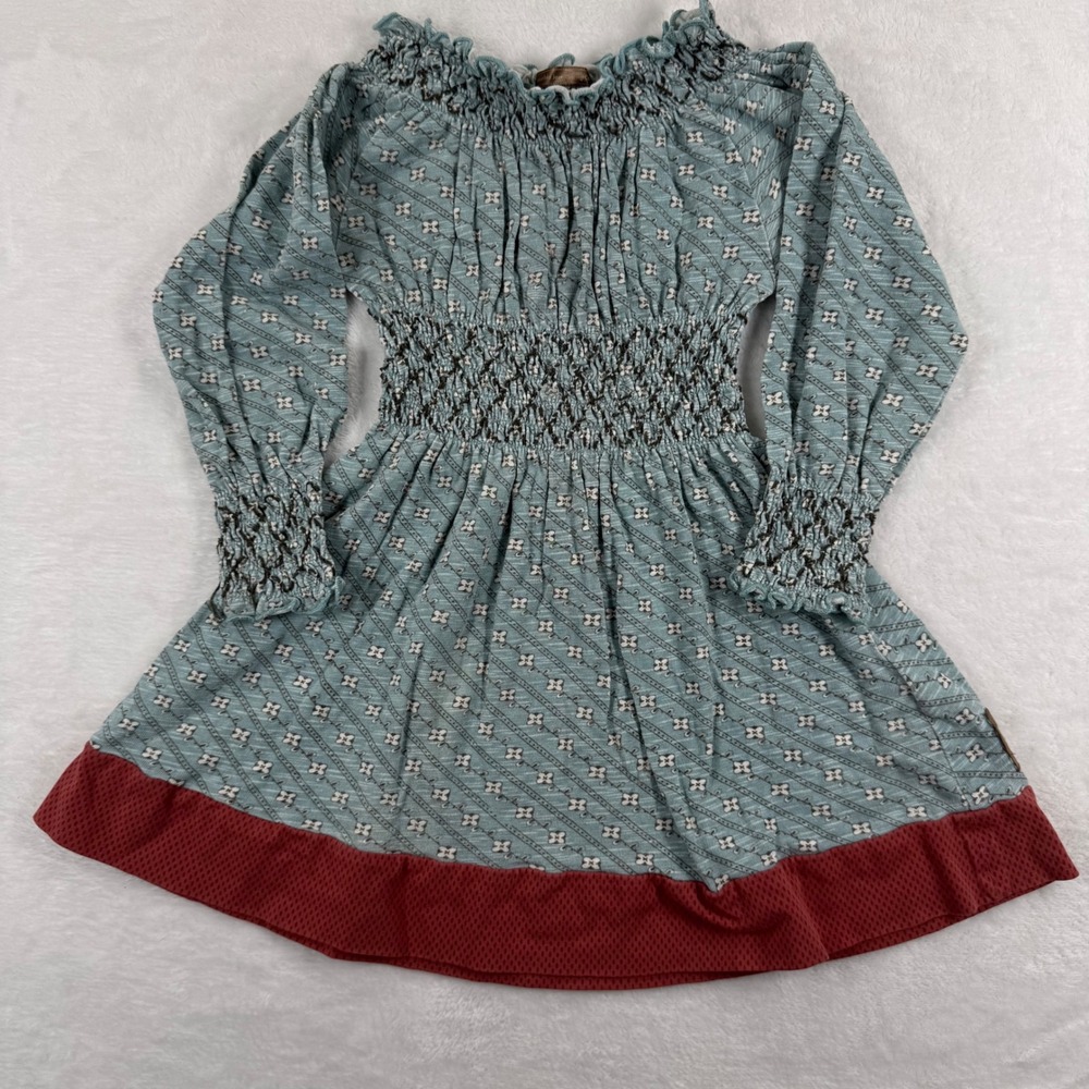 Matilda Jane Kids Blue Floral Smocked Long Sleeve Dress Size 2 D10105 March 2011